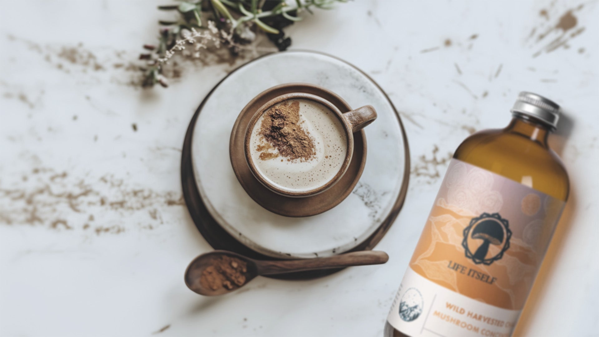 The Foundational Chaga Latte - An Adaptogenic Chaga Mushroom Elixir for Coffee or Calm