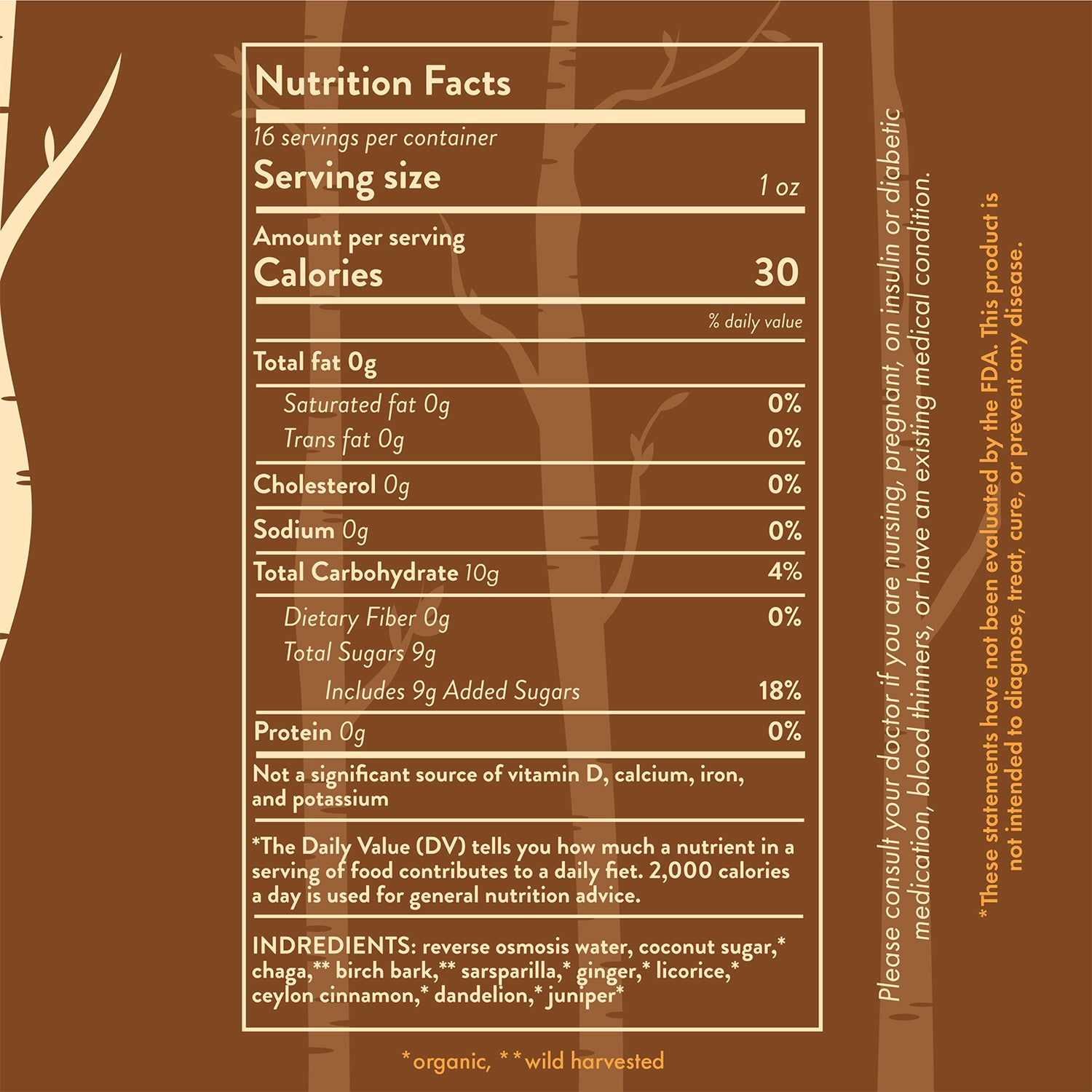 Chaga Birch Beer Syrup 16oz